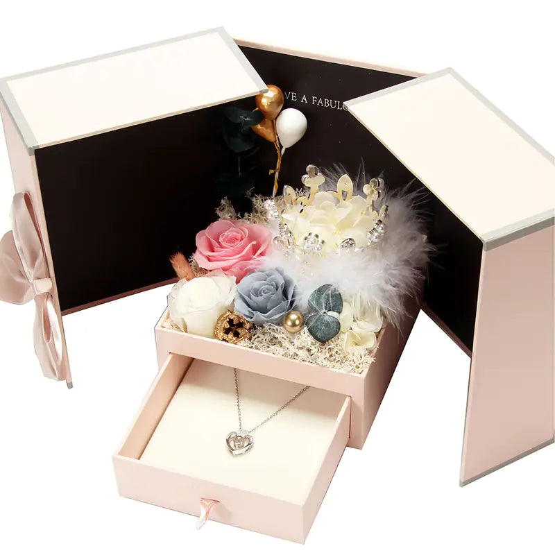Double Door Preserved Flower Box – Creative Christmas Gift