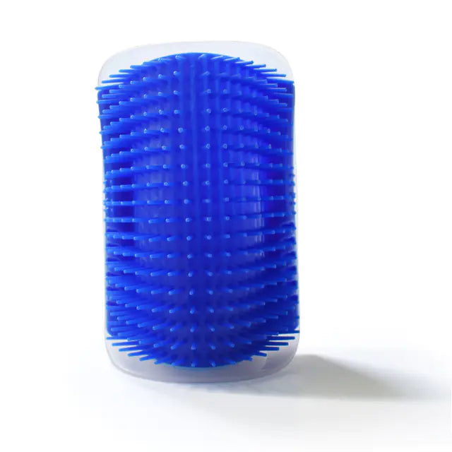 Cat Self Groomer with Catnip – Corner Wall Massage Brush (Adhesive + Screws)