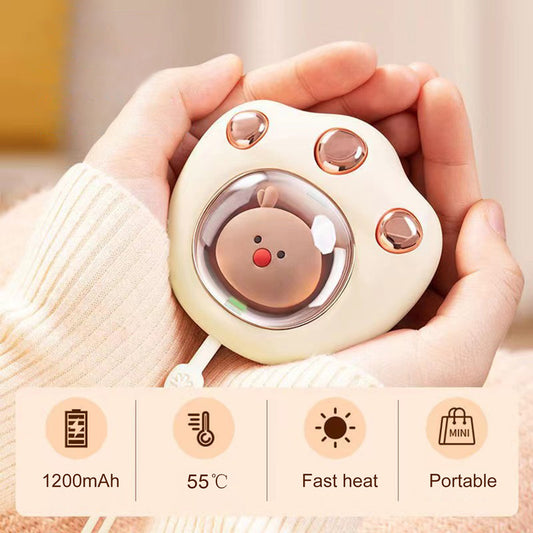 Mini Electric Cat Paw Hand Warmer – USB Rechargeable Portable Heater for Winter (Cute Design, 2-Level Heating)