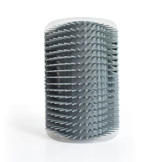 Cat Self Groomer with Catnip – Corner Wall Massage Brush (Adhesive + Screws)