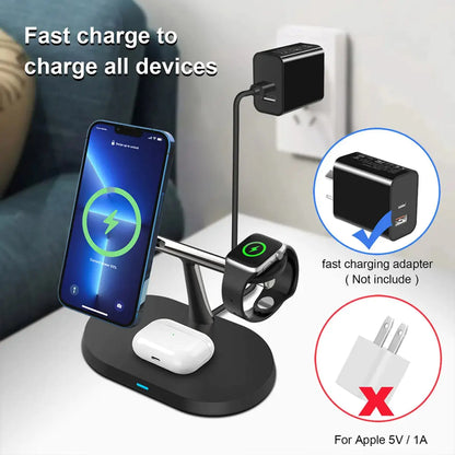 3-in-1 Wireless Charging Dock – Fast Charging Stand for Phone, Watch & Earbuds