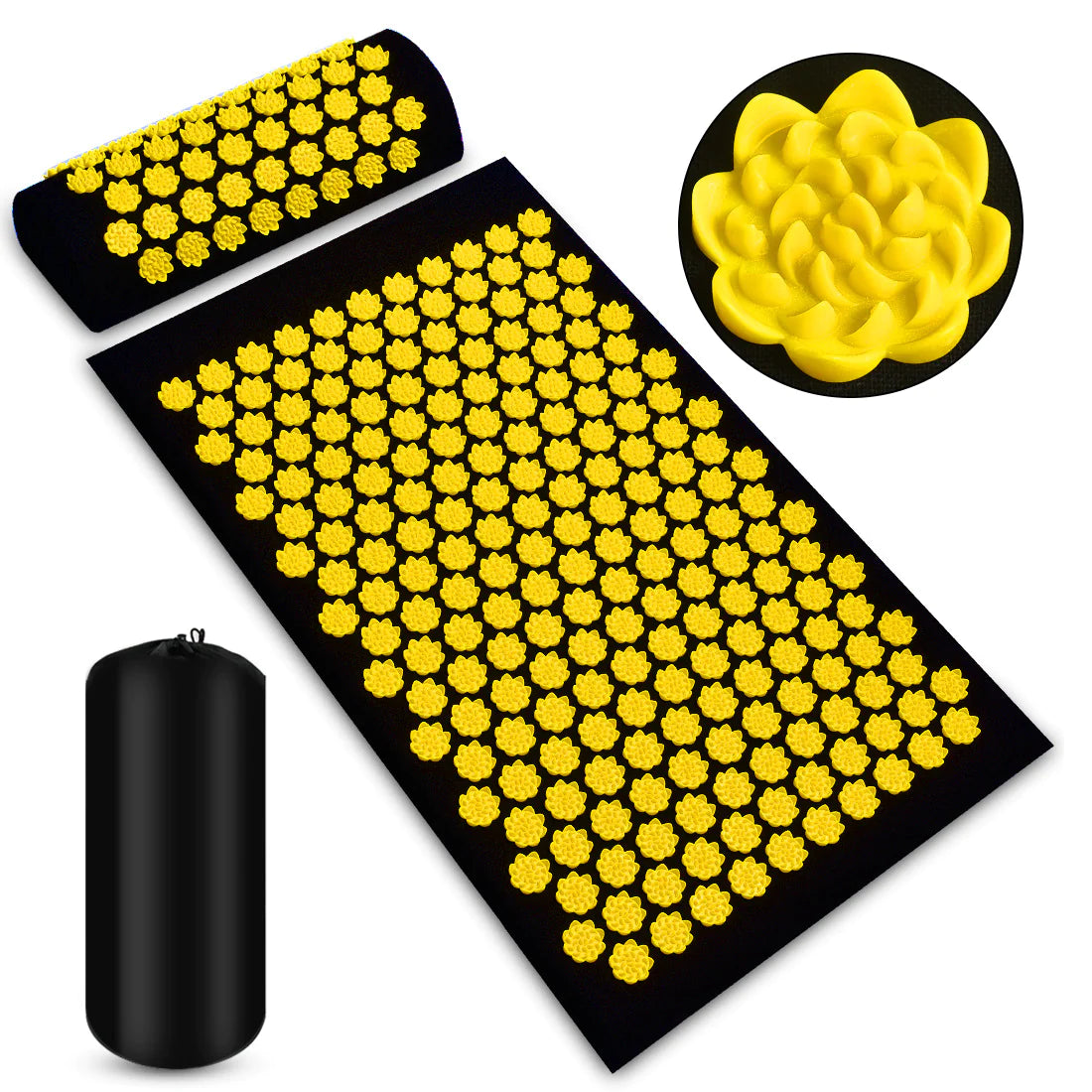 Premium Acupressure Mat & Pillow Set – Deep Relaxation for Back & Neck (ABS Spikes, High-Density Foam)