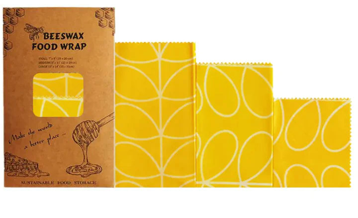 Reusable Beeswax Food Wraps (3-Pack) – Eco-Friendly, Plastic-Free Food Storage