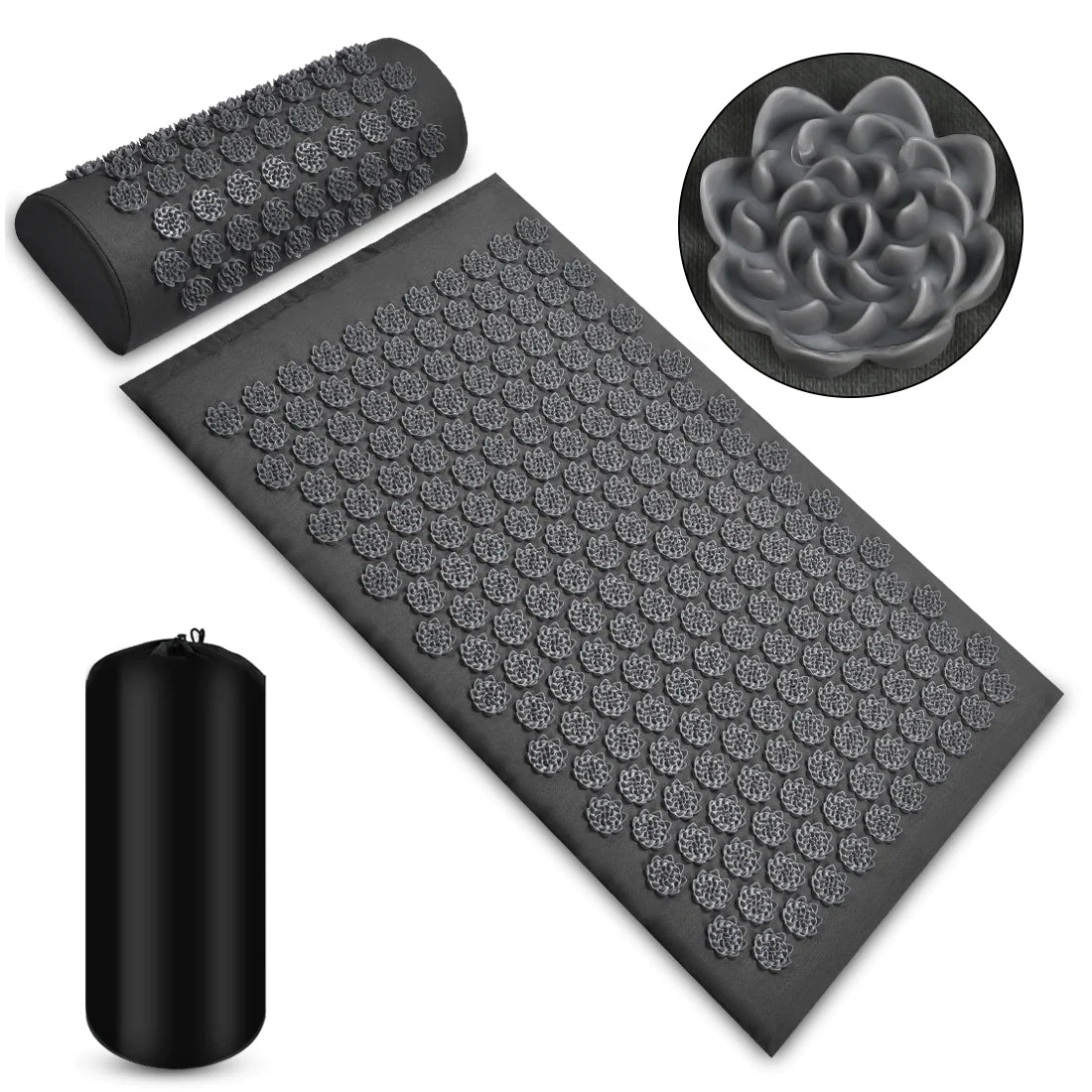 Premium Acupressure Mat & Pillow Set – Deep Relaxation for Back & Neck (ABS Spikes, High-Density Foam)