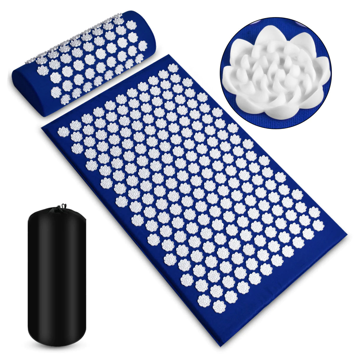 Premium Acupressure Mat & Pillow Set – Deep Relaxation for Back & Neck (ABS Spikes, High-Density Foam)
