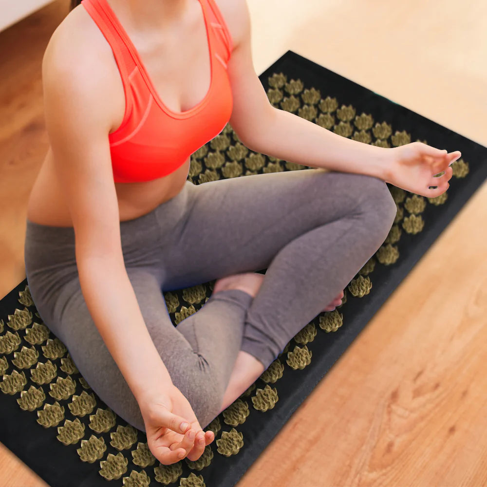 Premium Acupressure Mat & Pillow Set – Deep Relaxation for Back & Neck (ABS Spikes, High-Density Foam)