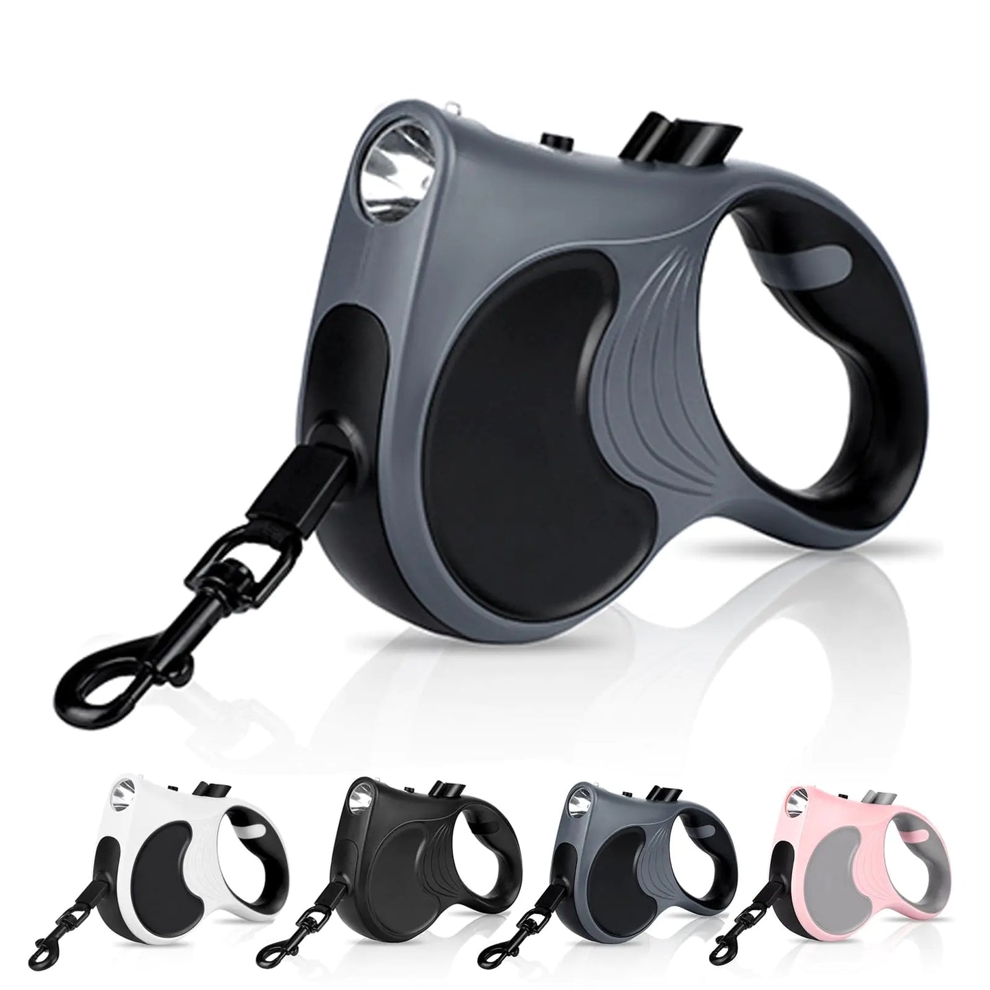 16ft LED Retractable Dog Leash (77 lbs) – 360° Tangle-Free, Anti-Slip, Safety Flashlight