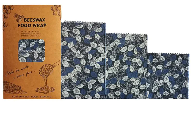 Reusable Beeswax Food Wraps (3-Pack) – Eco-Friendly, Plastic-Free Food Storage