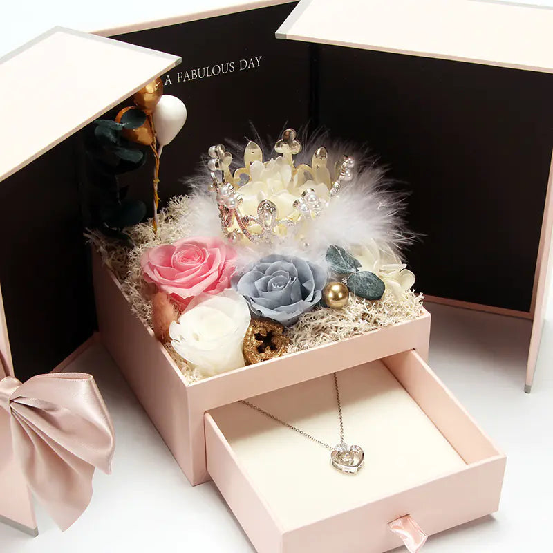 Double Door Preserved Flower Box – Creative Christmas Gift